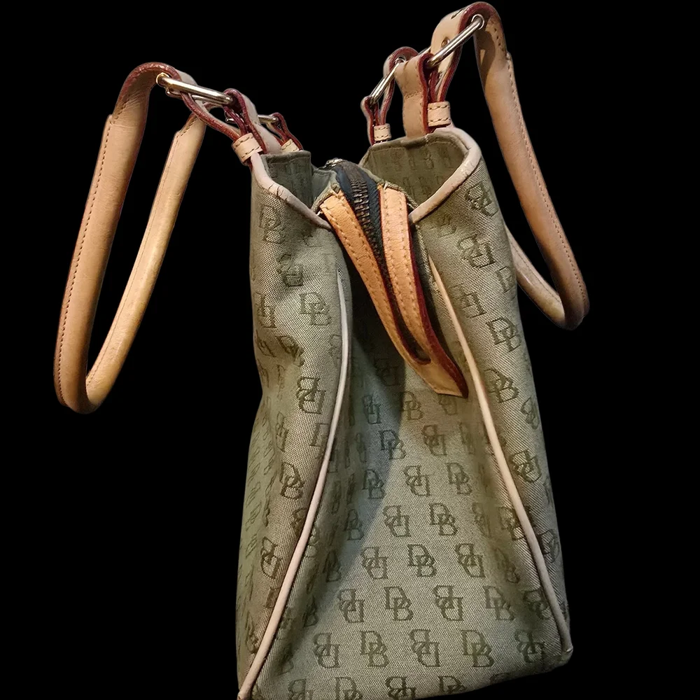 Dooney & Bourke Olive and Tan Satchel